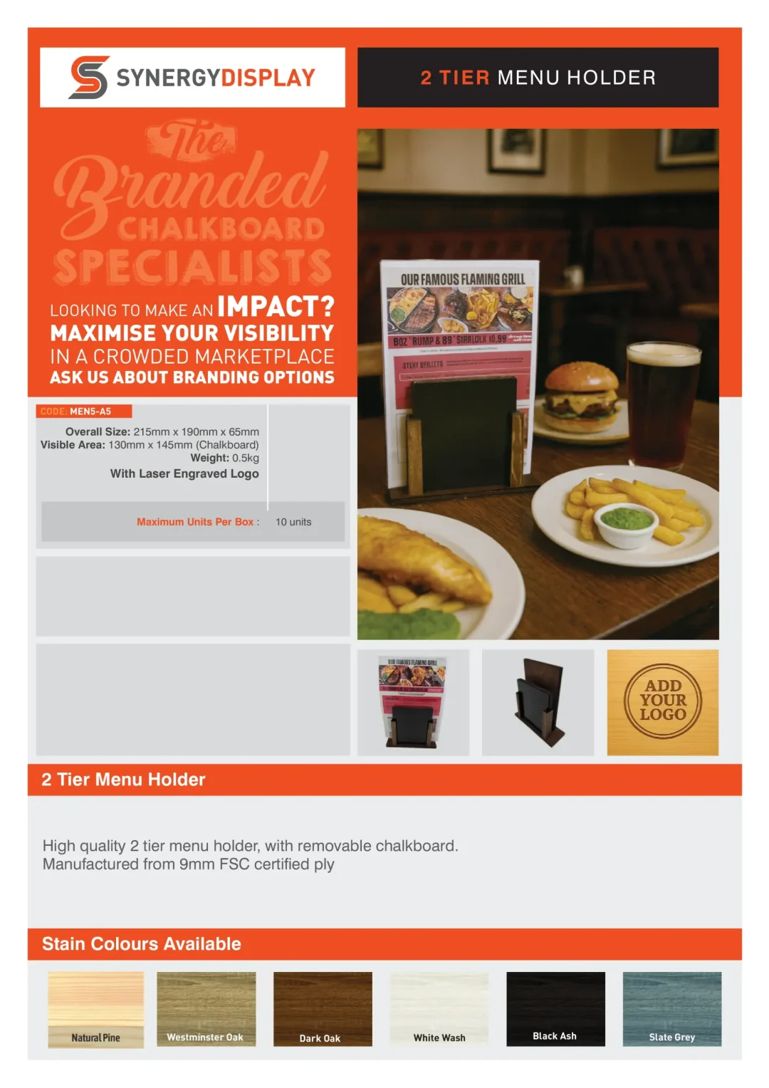 2 Tier Menu Holder