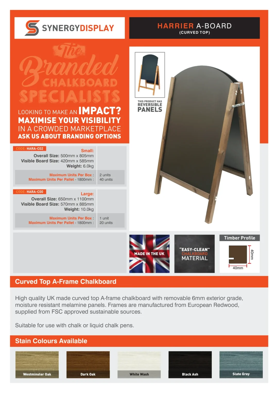 Harrier A-Board Curved Top