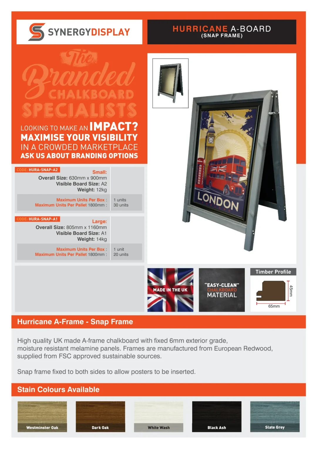 Hurricane A-Board Snap Frame