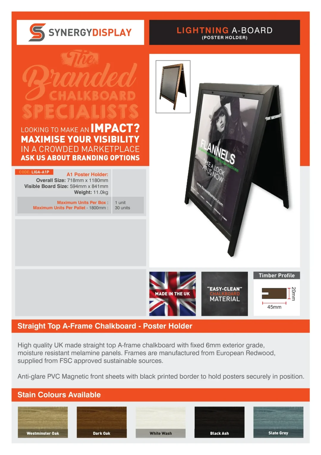 Lightning A-Board Poster Holder