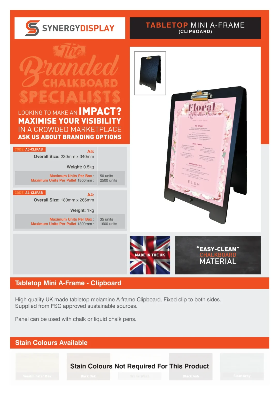 Tabletop Mini A-Frame Clipboard