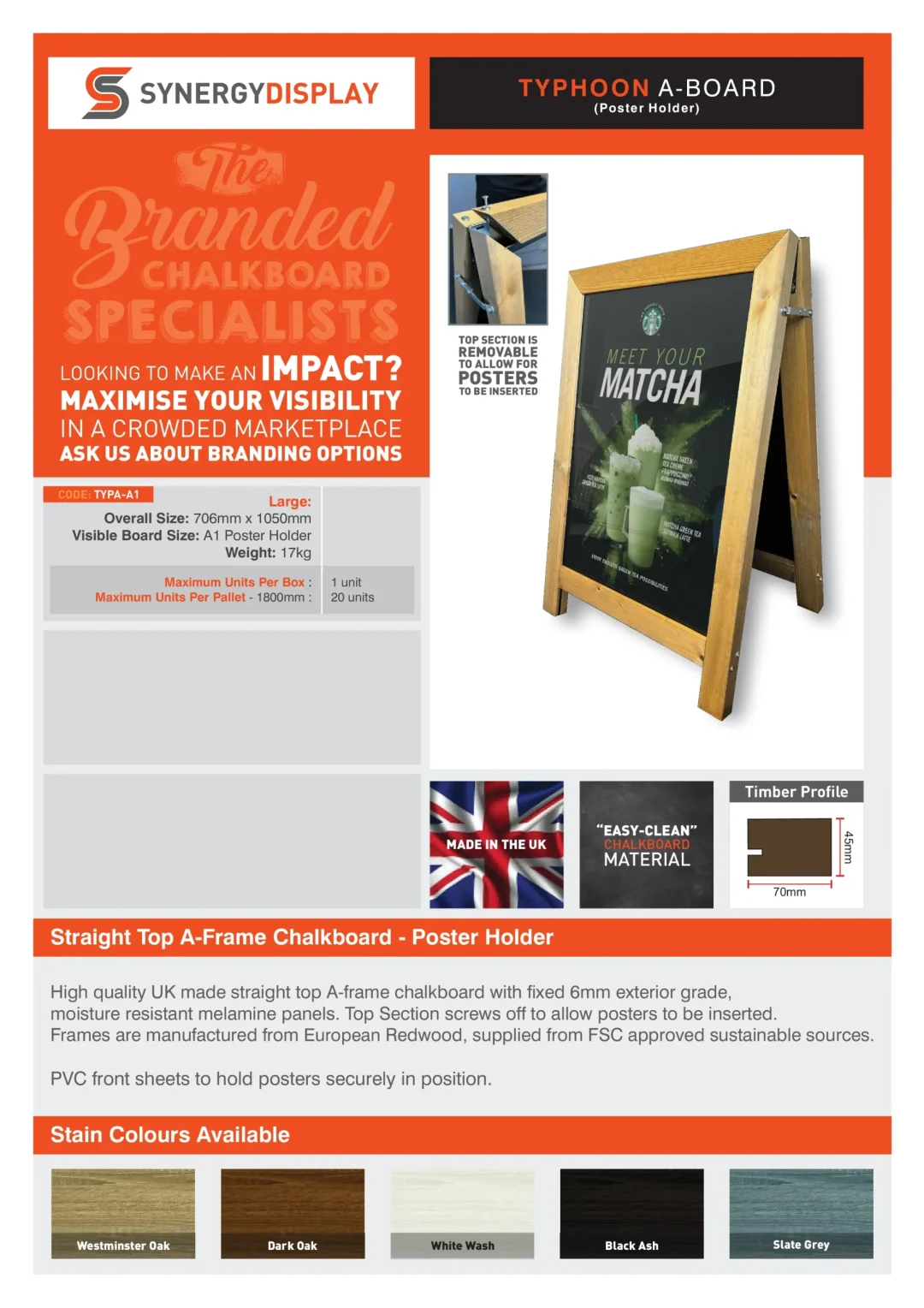 Typhoon A-Board Poster Holder